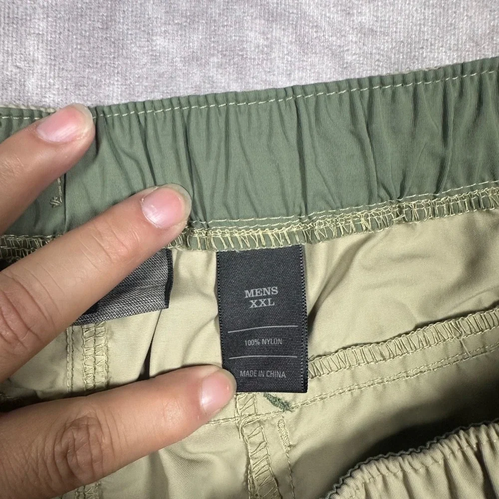 REI Sahara Cargo Shorts Mens XXL Khaki Tan Nylon Belted Hiking Outdoor UPF 50